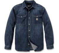 Carhartt Montana Relaxed Fit Denim Long-Sleeve Snap Front Camisa, azul oscuro, Talla S