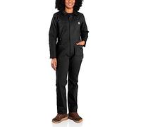 Carhartt Overol de lona de ajuste relajado flexible resistente para mujer, Negro -, Large