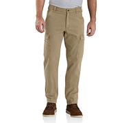Carhartt Pantalón cargo de trabajo Rugged Flex en lona ,Relaxed Fit Para Hombre, Verde caqui oscuro, W32/L30
