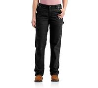 Carhartt Pantalón de trabajo, en lona con tecnología Rugged Flex, Loose Fit Para Mujer, Negro, W10