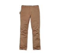 Carhartt Pantalón de trabajo utilitario, corte recto y pernera cónica, en algodón de lona con tecnología Rugged Flex Para Hombre, Carhartt Brown, W32/L34
