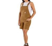 Carhartt Pantalones cortos de lona resistentes y flexibles para mujer, Carhartt Brown, Large