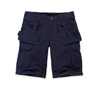 Carhartt Pantalones cortos Ripstop Rugged Flex tipo cargo, múltiples bolsillos, Relaxed Fit Para Hombre, Azul marino, W38
