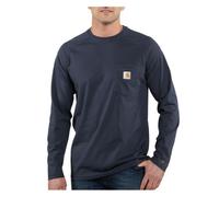Carhartt Playera Force-Camiseta de Manga Larga con Bolsillo de Peso Medio, Marino, X-Large para Hombre