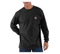 Carhartt Pocket T-Shirt de manga larga, Loose Fit, tejido grueso Para Hombre, Negro, XXL