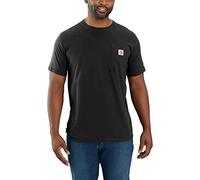 Carhartt Pocket T-shirt Force de manga corta, Relaxed Fit, tejido de grosor medio Para Hombre, Negro, M