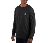 Carhartt Pocket T-shirt Force de manga larga, Relaxed Fit, tejido de grosor medio Para Hombre, Negro, L