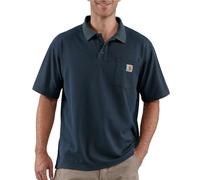 Carhartt Polo de manga corta de peso medio con bolsillo para hombre, marino, Medium