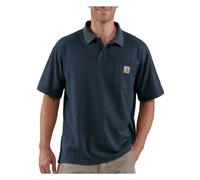 Carhartt Polo de manga corta de peso medio con bolsillo para hombre, marino, Small