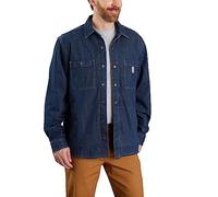 Carhartt Relaxed Fit Denim Fleece Lined Snap-Front Shirt Work Utility Button Down Shirt Hombre