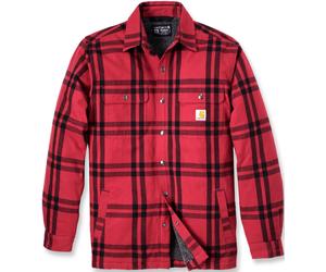 Carhartt Relaxed Fit Flannel Sherpa Lined Camisa, negro-rojo, tamaño 2XL para Hombres