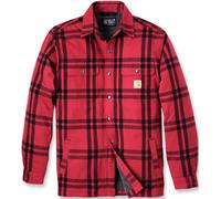 Carhartt Relaxed Fit Flannel Sherpa Lined Camisa, negro-rojo, tamaño L para Hombres