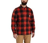 Carhartt Relaxed Fit Flannel Sherpa-Lined Shirt Jac Camisa Abotonada, Burdeos Heather, L Hombres