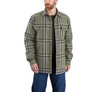 Carhartt Relaxed Fit Heavyweight Flannel Sherpa-Lined Shirt Jac Camisa Abotonada Hombre (Pack de 1)