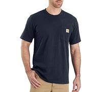 Carhartt Relaxed Fit Heavyweight Short-sleeve K87 Pocket T-shirt, Camiseta Work Utility, Hombre, Azul Marino, XS