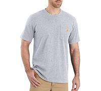 Carhartt Relaxed Fit Heavyweight Short-sleeve K87 Pocket T-shirt, Camiseta Work Utility, Hombre, Jaspeado Gris, S