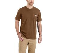 Carhartt Relaxed Fit Heavyweight Short-sleeve K87 Pocket T-shirt, Camiseta Work Utility, Hombre, Marrón Nogal Oiled Jaspeado, XL