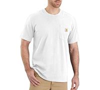 Carhartt Relaxed Fit Heavyweight Short-sleeve K87 Pocket T-shirt, Camiseta Work Utility, Hombre, White, XS