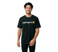 Carhartt Camiseta Dearborn Relaxed Logo para hombre – Negro/Gris XL