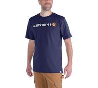 Carhartt, Hombre, Camiseta De Manga Corta Con Logotipo Gráfico, Tejido Grueso, Ajuste Ligeramente Holgado, Azul marino, XS