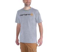 Carhartt Relaxed Fit Heavyweight Short-sleeve Logo Graphic T-shirt, Camiseta Work Utility, Hombre, Jaspeado Gris, S