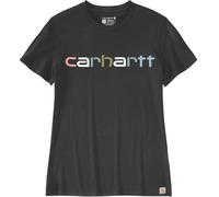 Carhartt Relaxed Fit Lightweight Multi Color Logo Graphic Camiseta de damas, negro, Talla M