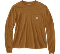 Carhartt Relaxed Fit Lightweight Pocket Camisa de manga larga para damas, marrón, Talla XL