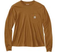 Carhartt Relaxed Fit Lightweight Pocket Camisa de manga larga para damas, marrón, tamaño M para Mujer