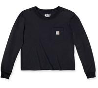 Carhartt Relaxed Fit Lightweight Pocket Camisa de manga larga para damas, negro, Talla L