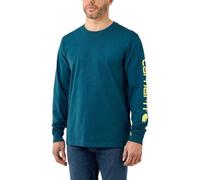 Carhartt Logo Longsleeve, azul-amarillo, tamaño L para Hombres