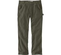 Carhartt Relaxed Straight Rugged Flex Duck Dungaree Pantalones, Oliva Oscuro, Talla 38/34