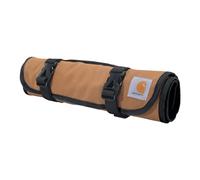 Carhartt Rollo de herramientas de 18 bolsillos, bolsa de organización de herramientas duradera y resistente al agua, rollo de herramientas esenciales (Carhartt Brown), Rollo de herramientas esenciales