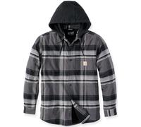 Carhartt Rugged Flex Flannel Hooded Camisa, negro, Talla XL