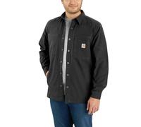 Carhartt Rugged Flex Relaxed Fit Canvas Fleece-Lined Snap-Front Shirt Jac Camisa con Botones Work Utility, Black, XL de los Hombres
