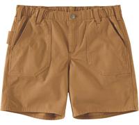 Carhartt Rugged Flex Relaxed Fit Canvas Work Pantalones cortos para damas, marrón, Talla 12