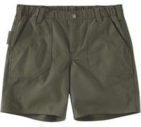 Carhartt Rugged Flex Relaxed Fit Canvas Work Pantalones cortos para damas, Verde oscuro, Talla 14