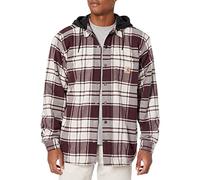 Carhartt Rugged Flex Relaxed Fit Flannel Fleece Lined Hooded Shirt Jac Camisa con Botones de Utilidad de Trabajo, Malt, L de los Hombres