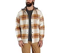 Carhartt RUGGED FLEX™ RELAXED FIT FLANNEL FLEECE LINED HOODED SHIRT JAC, Chaqueta polar Hombre, Marrón Carhartt Brown, M