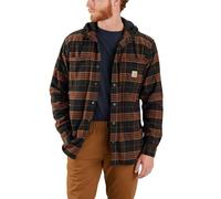Carhartt RUGGED FLEX™ RELAXED FIT FLANNEL FLEECE LINED HOODED SHIRT JAC, Chaqueta polar Hombre, Negro, S