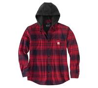Carhartt Rugged Flex Relaxed Fit Flannel Fleece Lined Hooded Shirt Jac Rugged Flex - Camisa con Capucha y Forro Polar de Franela de Ajuste Relajado Hombre