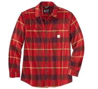 Carhartt Rugged Flex Relaxed Fit Midweight Flannel Long-Sleeve Plaid Shirt Rugged Flex - Camisa de Franela de Manga Larga a Cuadros de Peso Medio Hombre