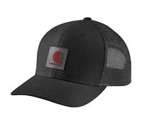 Carhartt Rugged Flex Twill Mesh Back Logo Patch Cap Gorra de béisbol, Negro, Talla única para Hombre