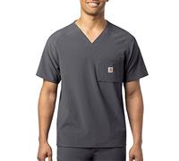 Carhartt Scrubs C16110 Men's Micro Ripstop Chest Pocket Scrub Top - XXX-Large - Pewter