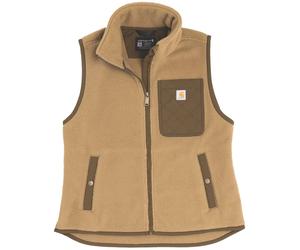 Carhartt Sherpa Chaleco de forro polar para damas, marrón arena, Talla M