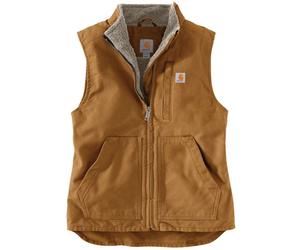 Carhartt Sherpa Lined Mock Neck Chaleco de dama, marrón, Talla M