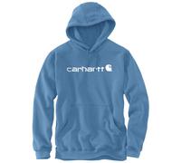 Carhartt Signature Logo Midweight Sudadera con capucha, azul/blanco, Talla XS
