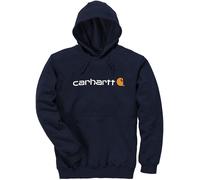Carhartt Signature Logo Midweight Sudadera con capucha, azul oscuro, Talla S