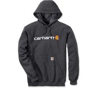 Carhartt Signature Logo Midweight Sudadera con capucha, Gris oscuro/blanco, Talla S