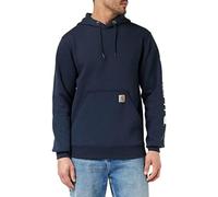 Carhartt Midweight Sleeve Logo Sudadera con capucha, azul, tamaño L para Hombres