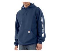 Carhartt Midweight Sleeve Logo Sudadera con capucha, azul, tamaño L para Hombres